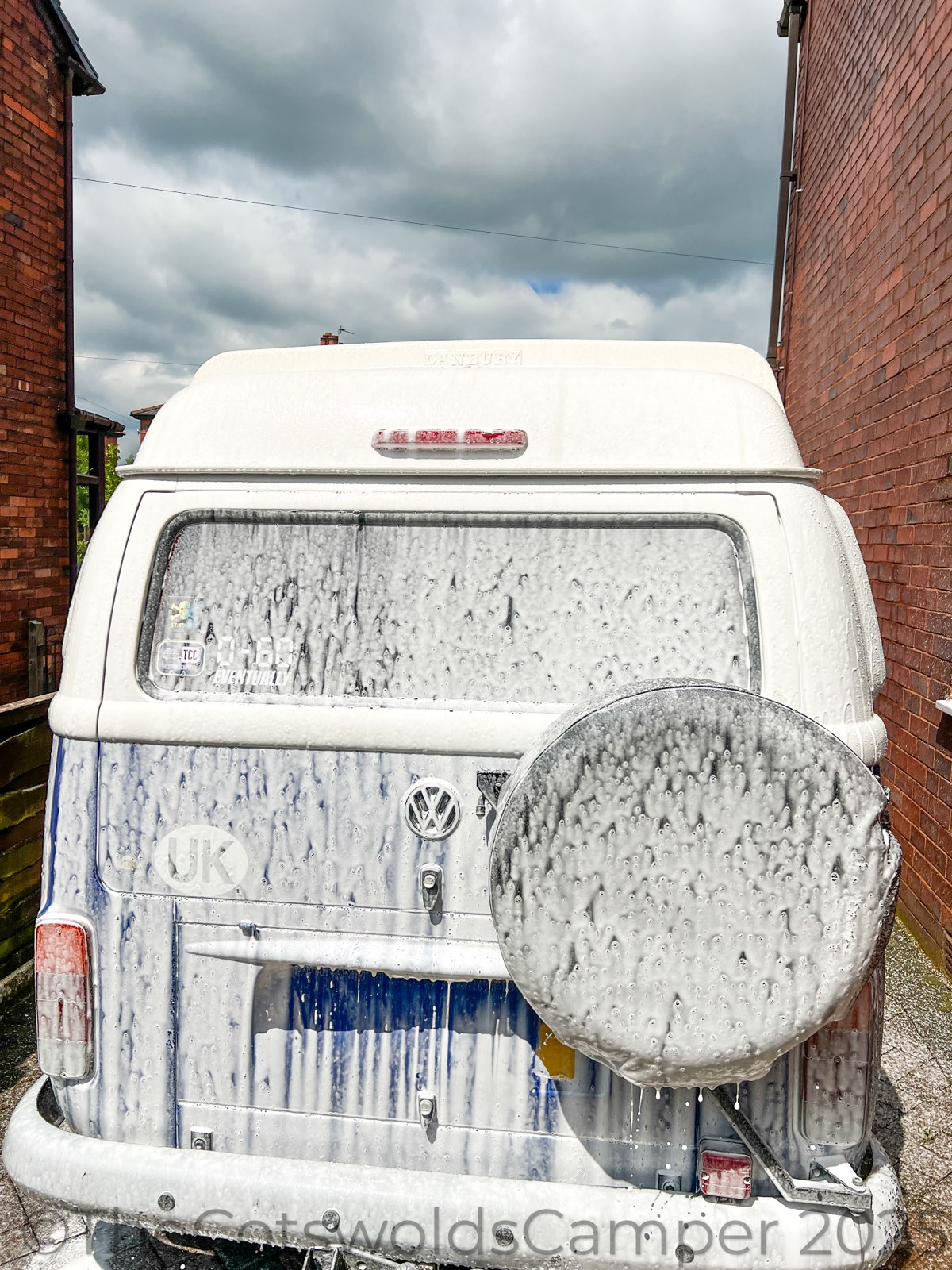Washing the van